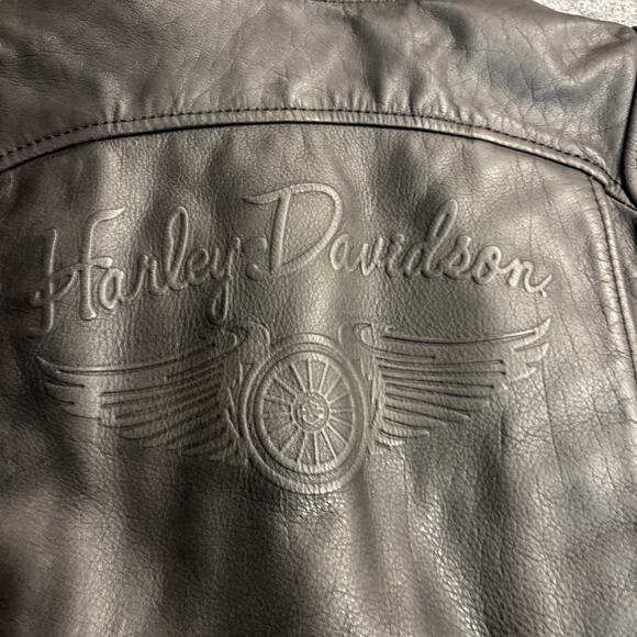 Harley Davidson Women's XL 100% Genuine Leather Motorcycle Jacket Embroidery - Picture 13 of 15